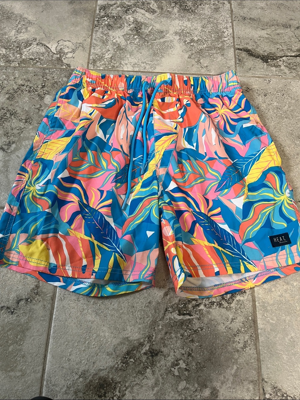 HE.AL Men’s Tropical Blue Multi Swim Trunks